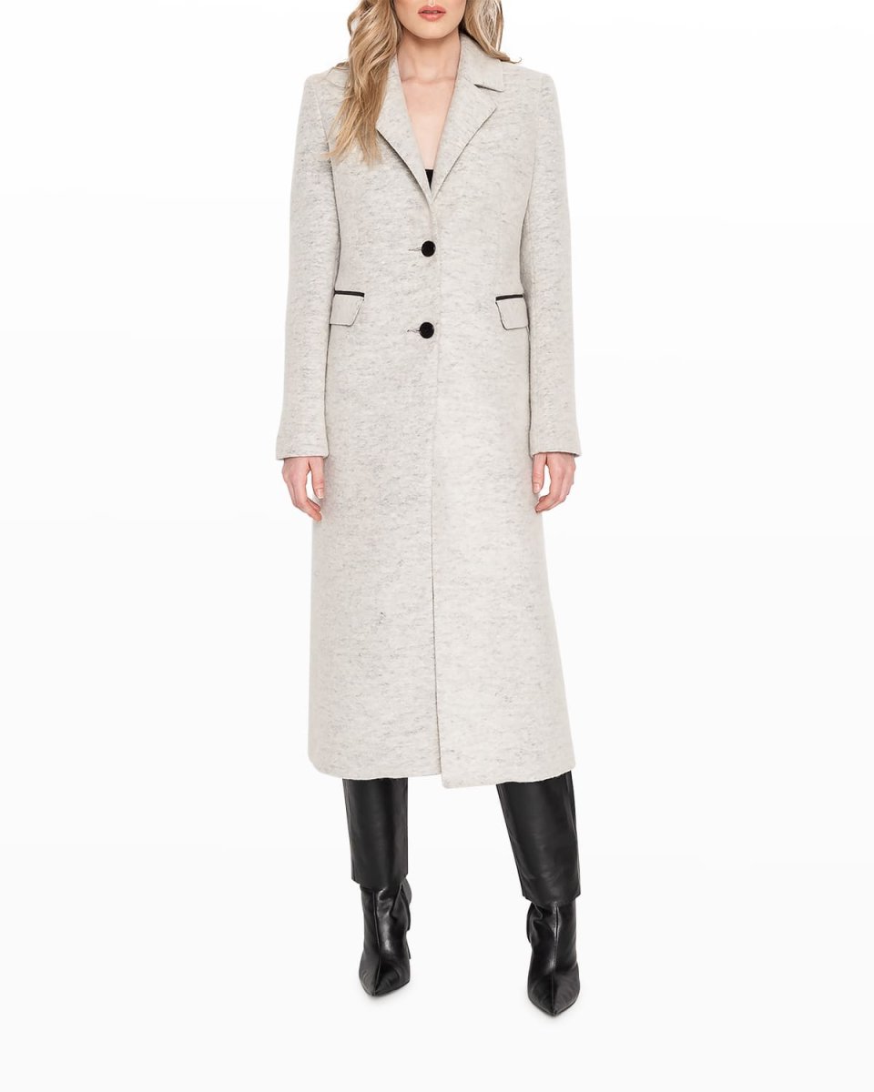 Malva Tailored Top Coat with Leather Bib